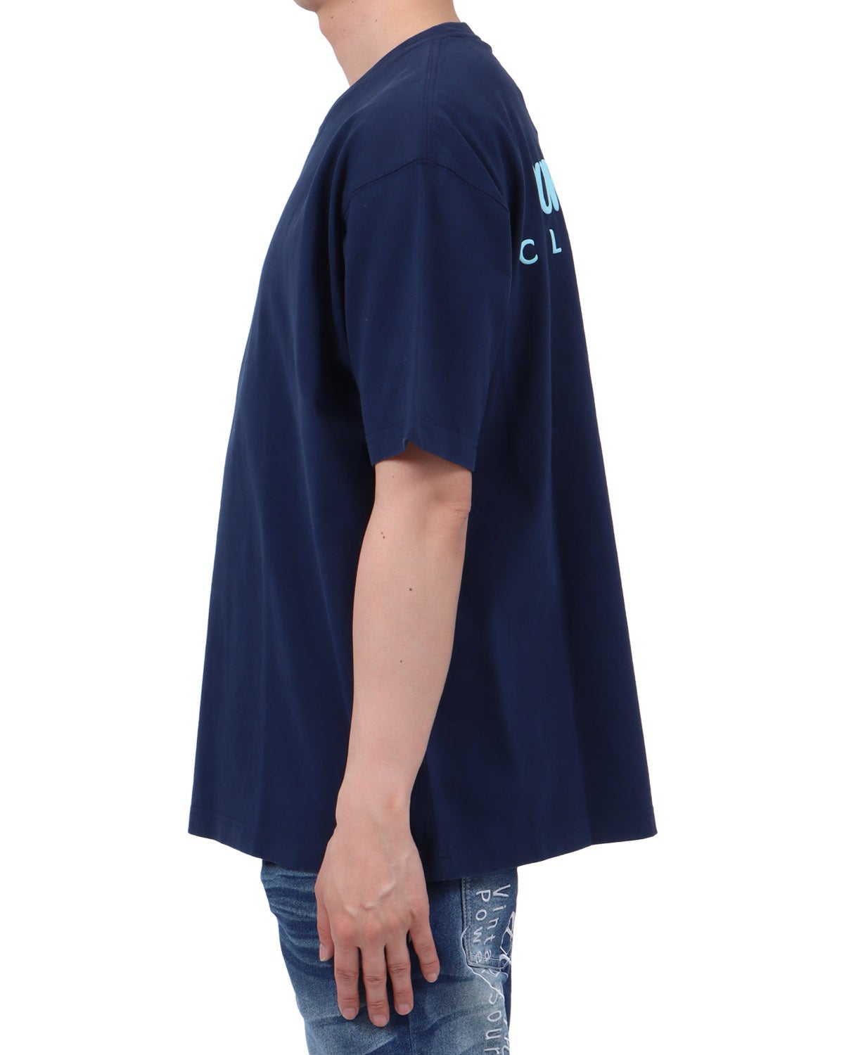 ネイビー：174cm62kg(Lサイズ着用)