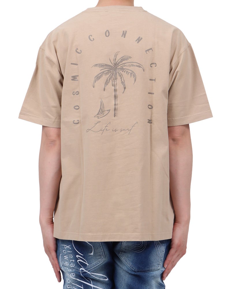 ベージュ：174cm62kg(Lサイズ着用)