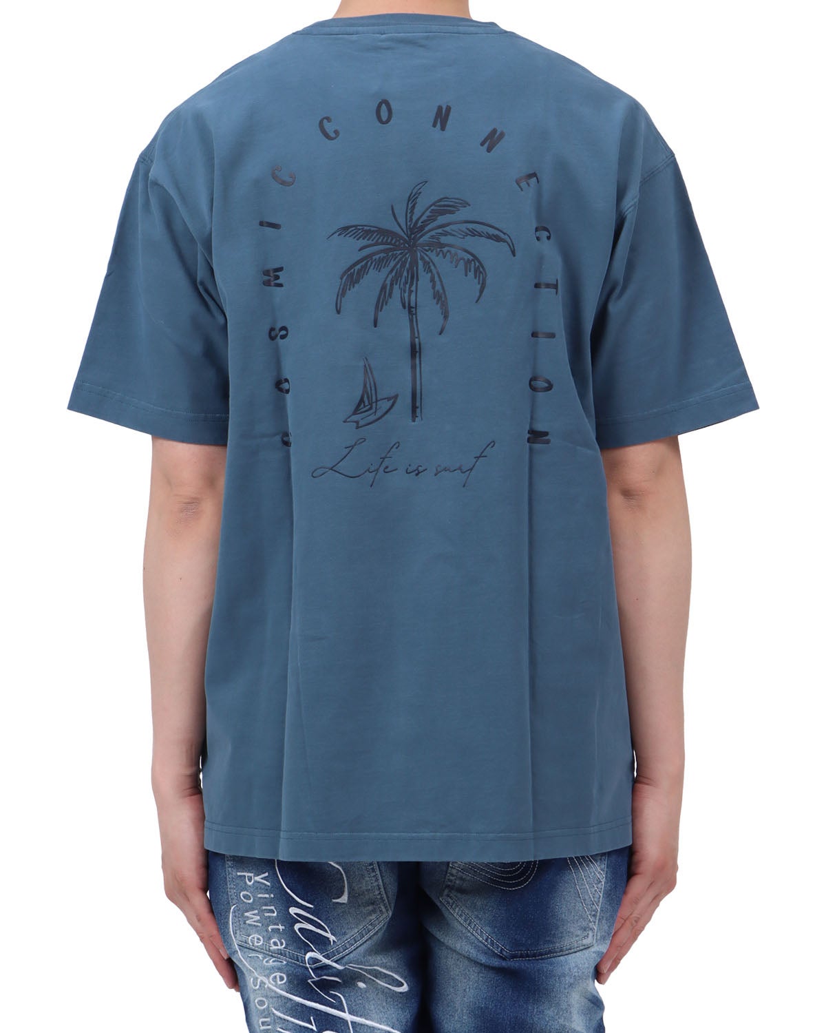 ネイビー：174cm62kg(Lサイズ着用)