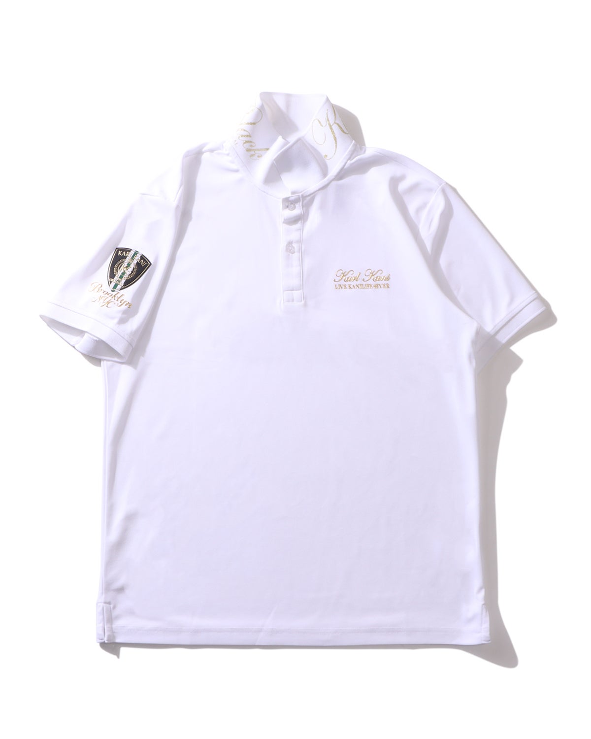 Karl Kani GOLF] ドライ UVカット 鹿の子 メタル ベーシック ポロ