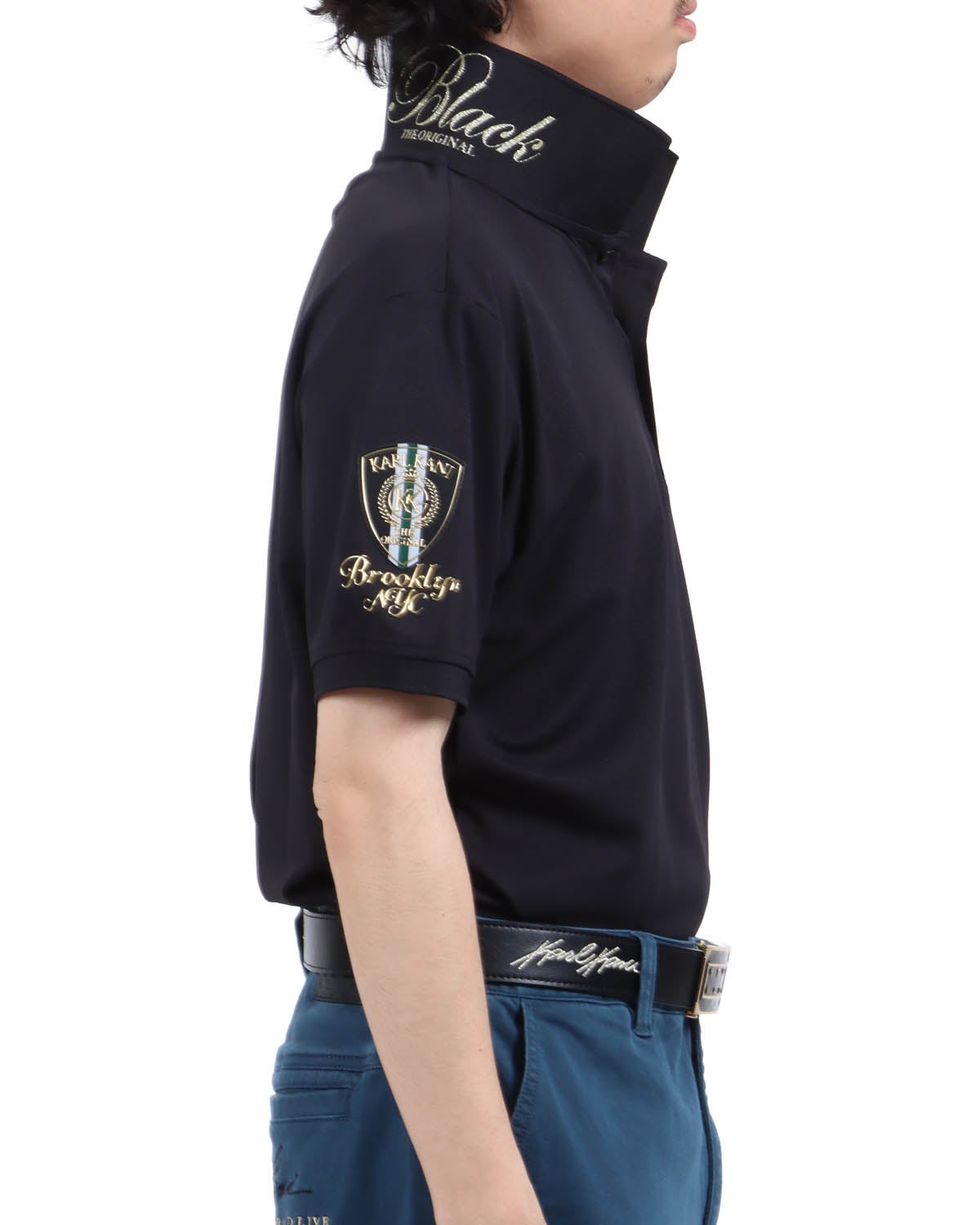 Karl Kani GOLF] ドライ UVカット 鹿の子 メタル ベーシック ポロ