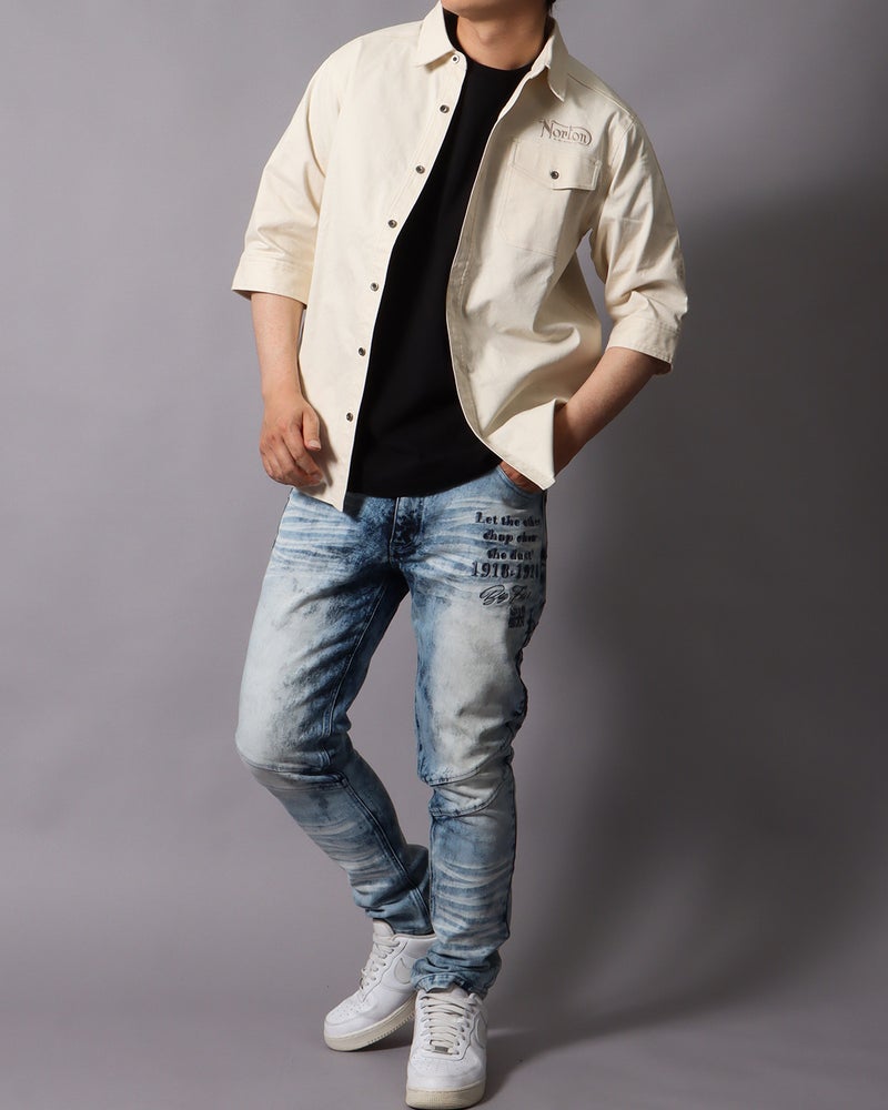 オフホワイト：178cm/75kg(Lサイズ着用）