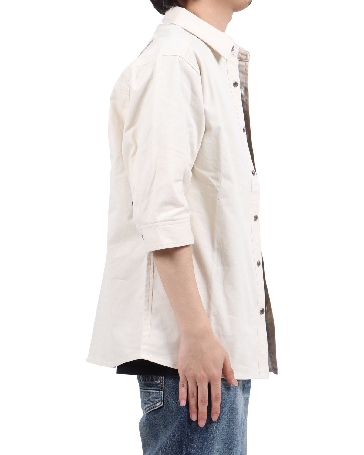 オフホワイト：173cm63kg(Lサイズ着用)