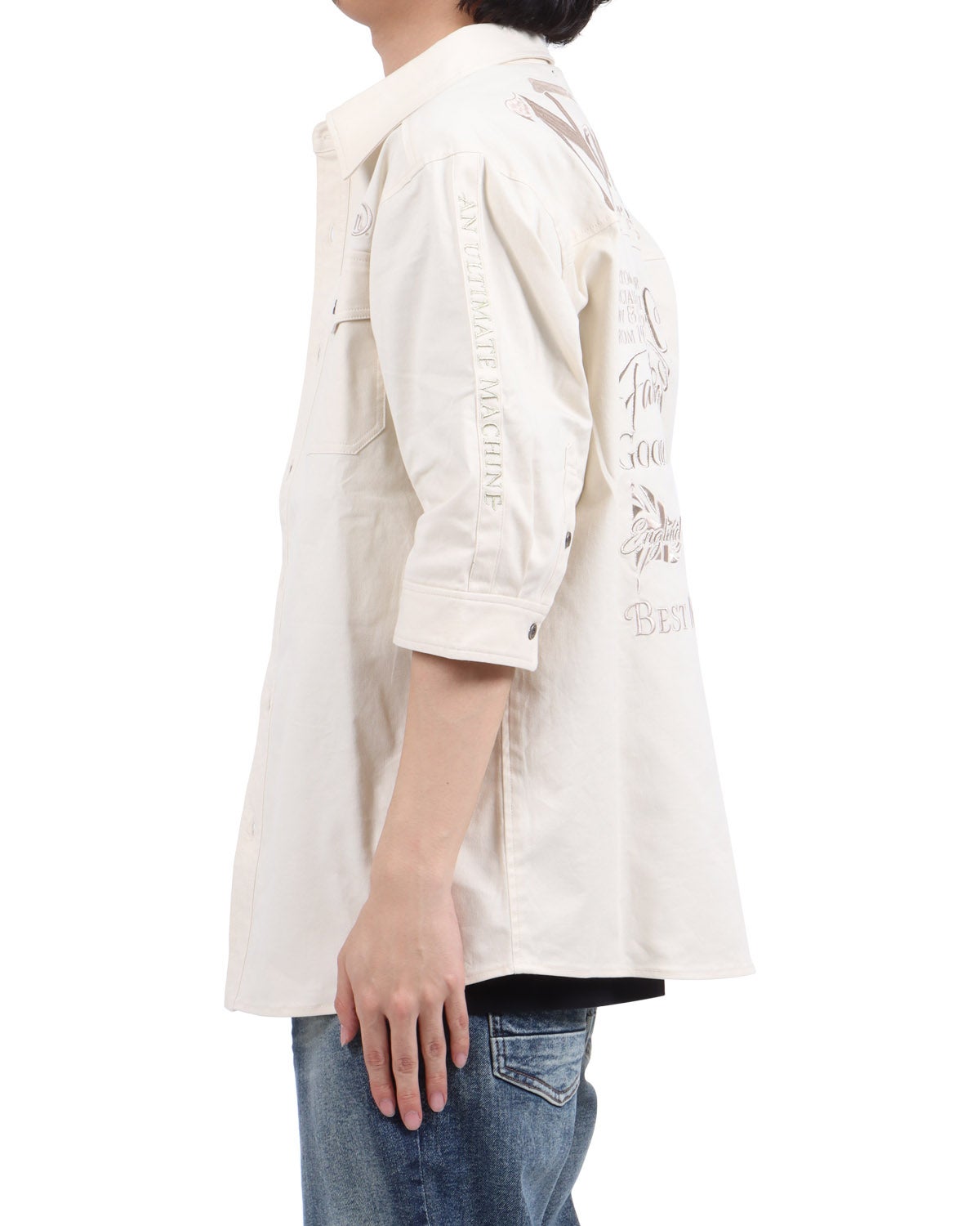 オフホワイト：173cm63kg(Lサイズ着用)