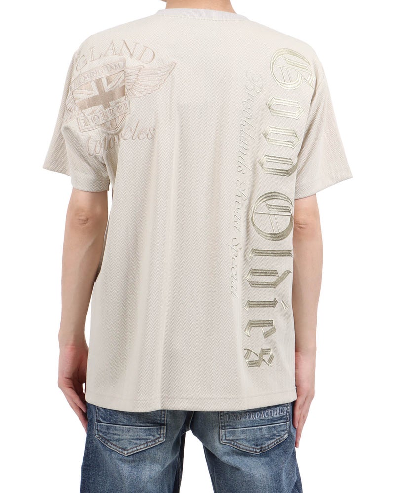 ベージュ：173cm63kg(Lサイズ着用)