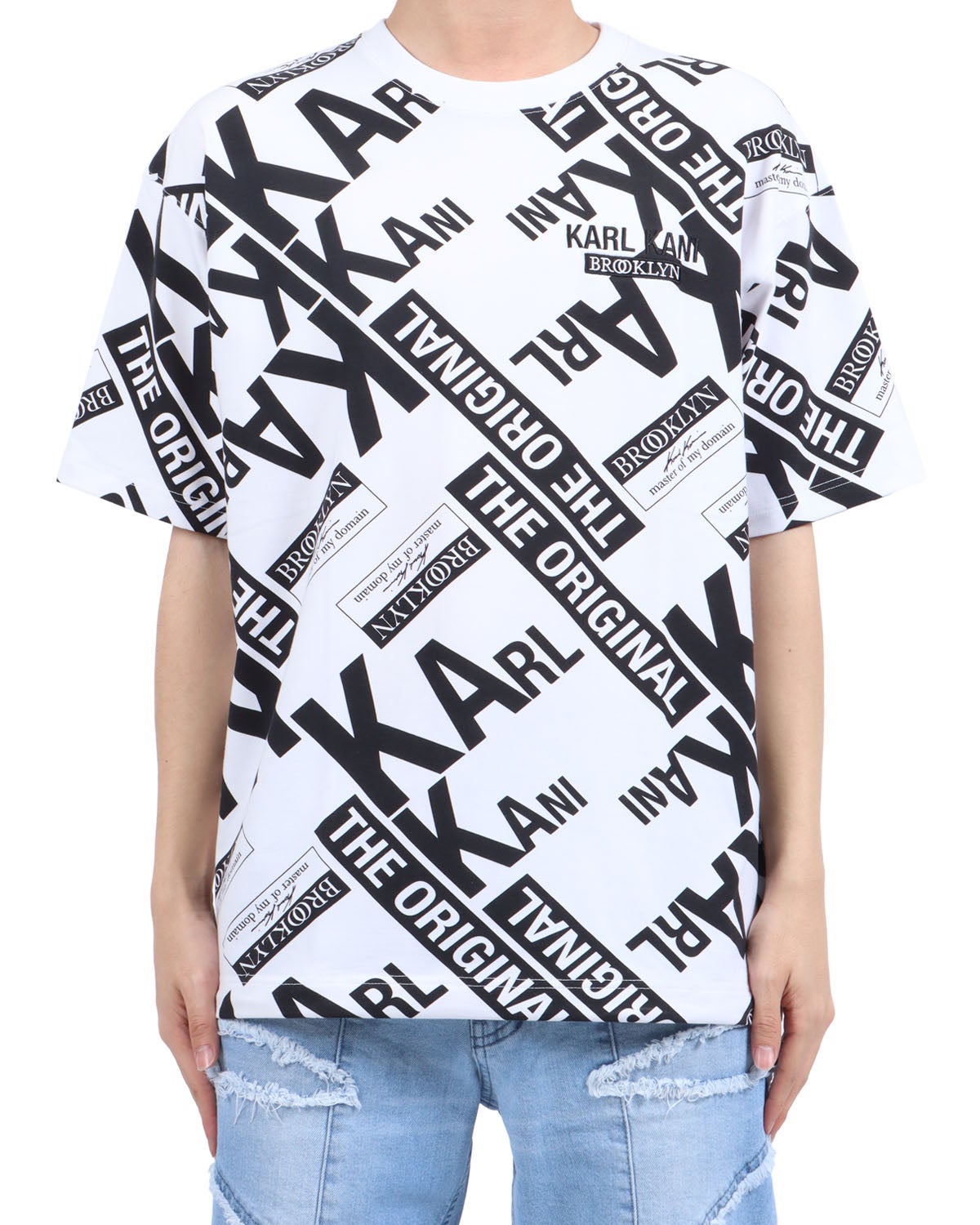 ホワイト：173cm63kg(Lサイズ着用)