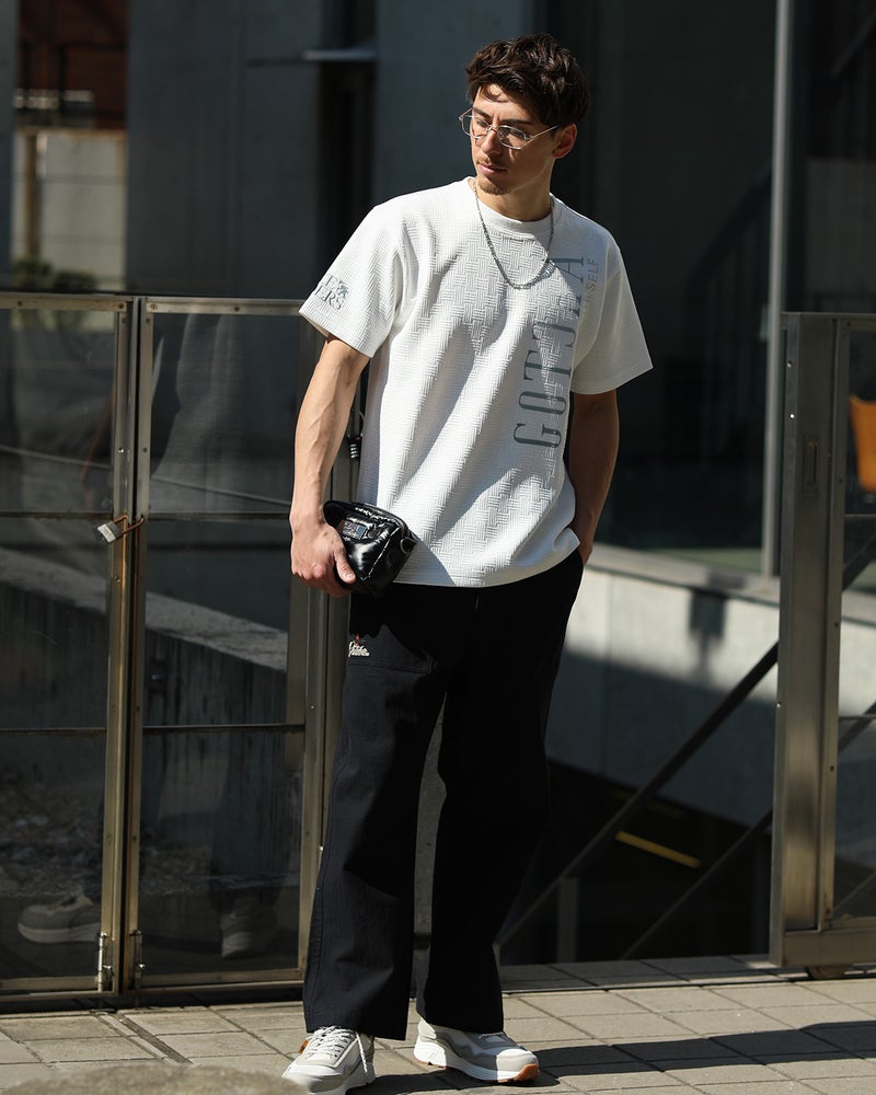 ホワイト：180cm/70kg(Lサイズ着用)