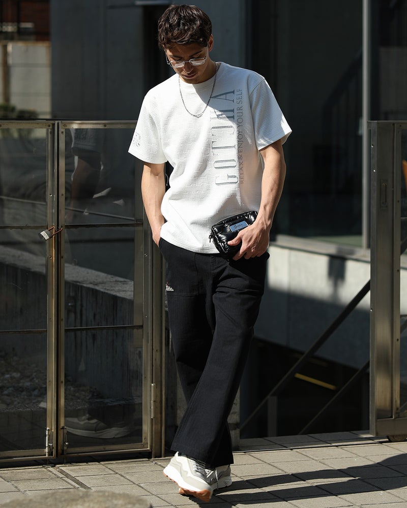 ホワイト：180cm/70kg(Lサイズ着用)