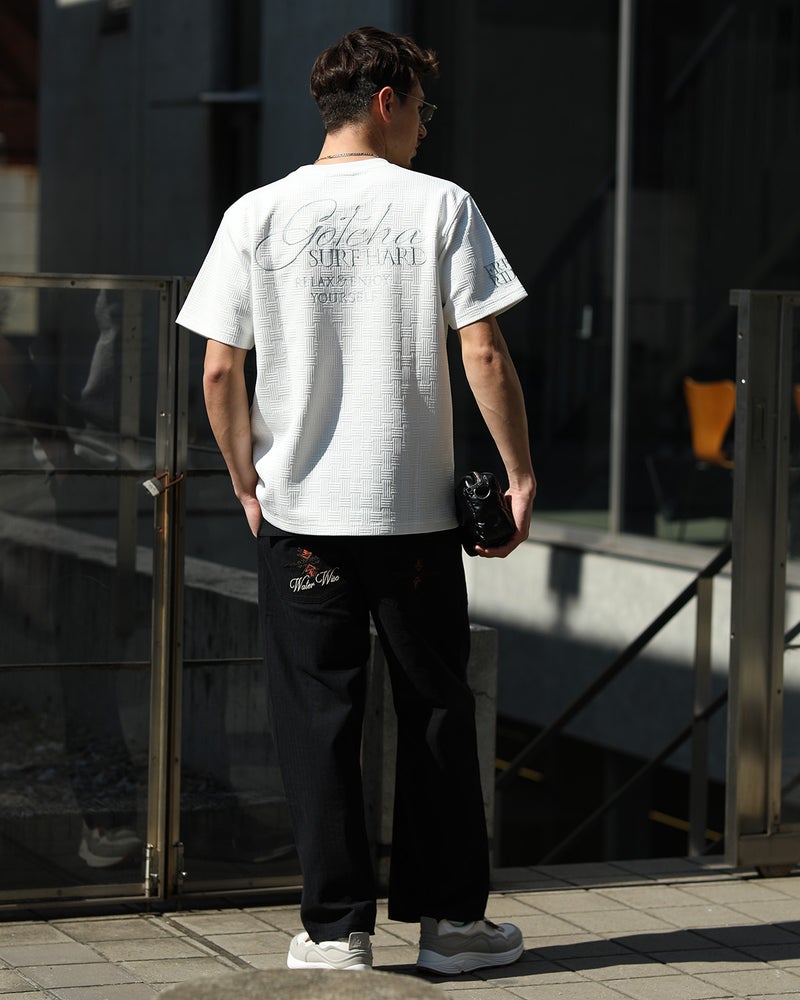 ホワイト：180cm/70kg(Lサイズ着用)