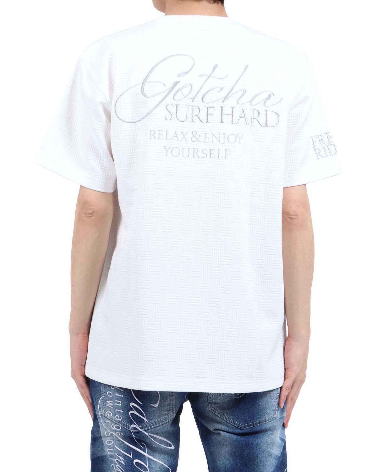 ホワイト：173cm63kg(Lサイズ着用)