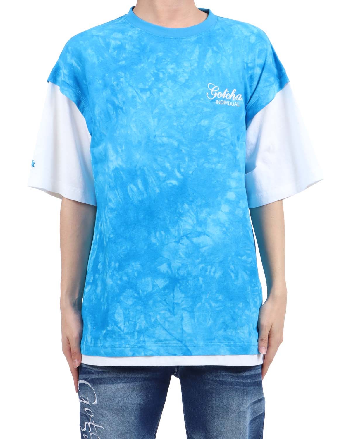 ターコイズ：173cm63kg(Lサイズ着用)