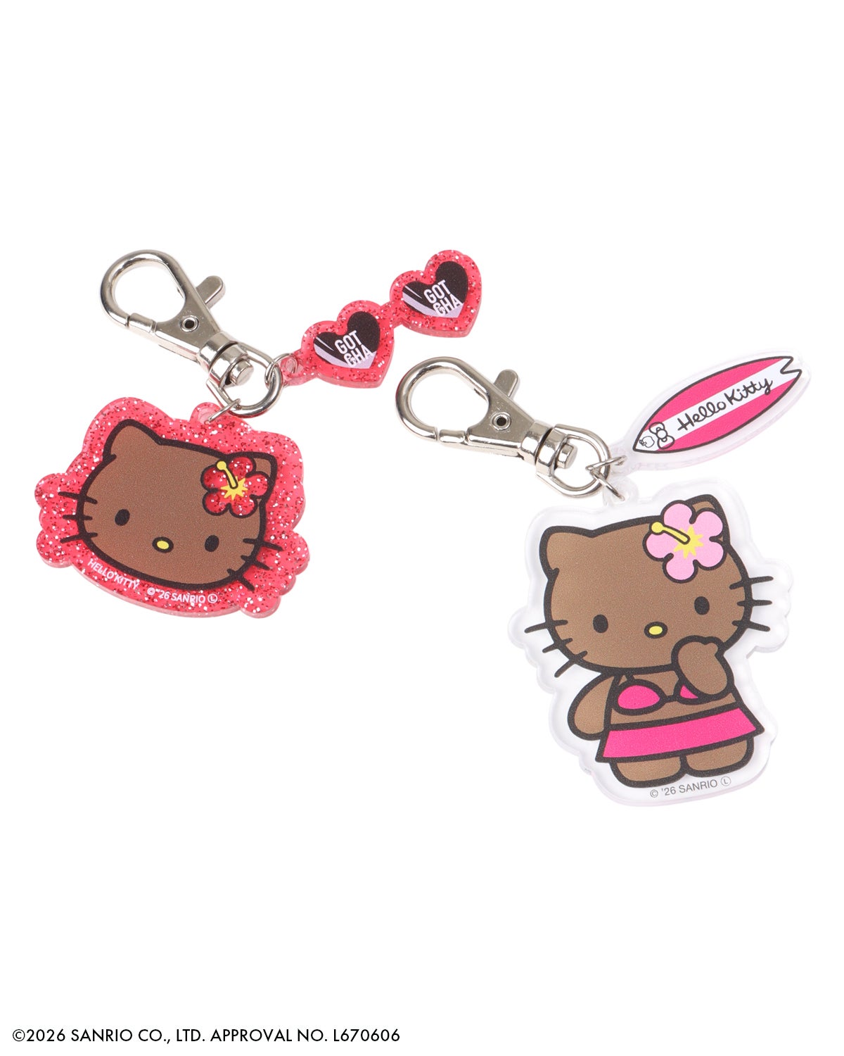 d*9様 レアな商品！ハローキティ大阪限定メイドキティちゃん＆ガングロキティちゃ GOTCHA] 日焼け ハローキティ アクリルキーホルダー | PEET ONLINE STORE