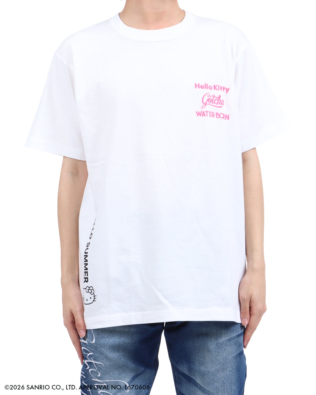 ホワイト：173cm63kg(Lサイズ着用)