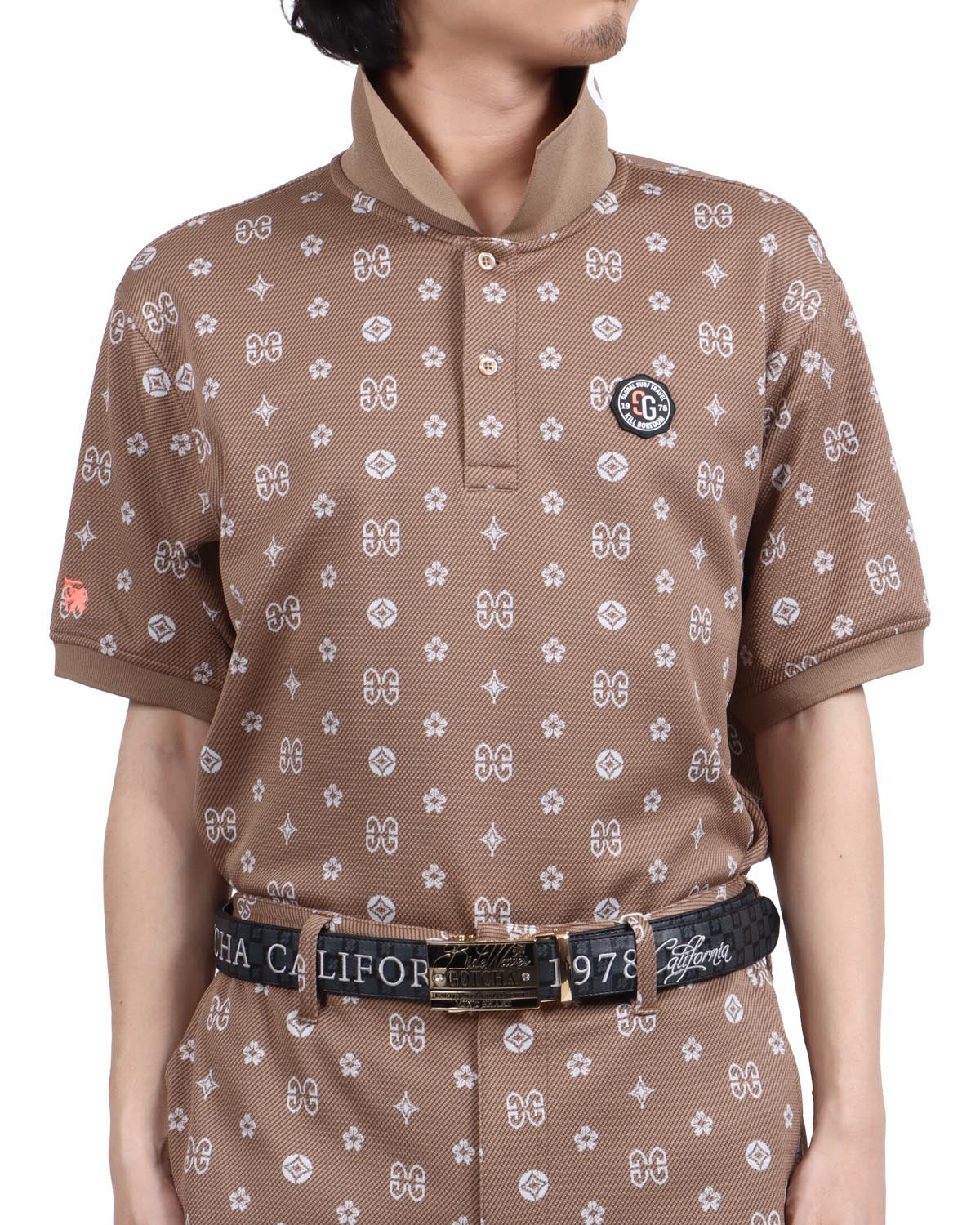 ベージュ：173cm63kg(Lサイズ着用)