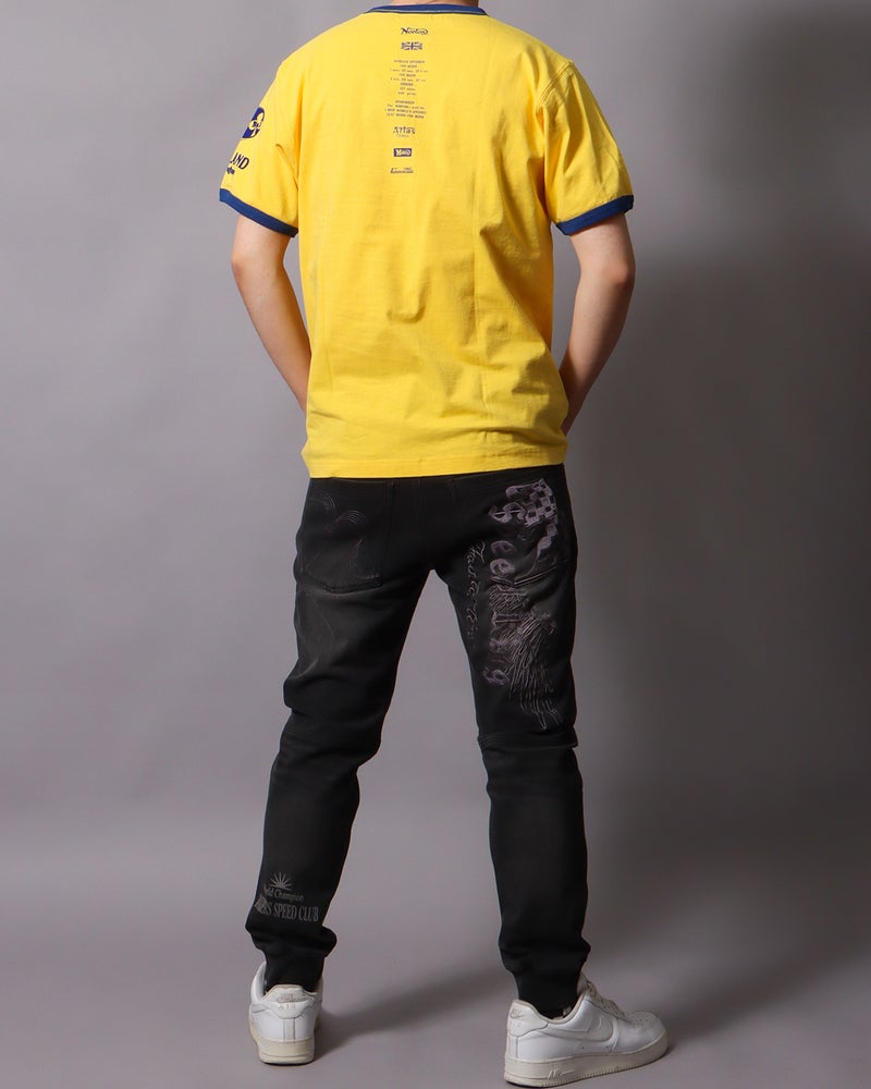 ライトイエロー：178cm/75kg(Lサイズ着用)