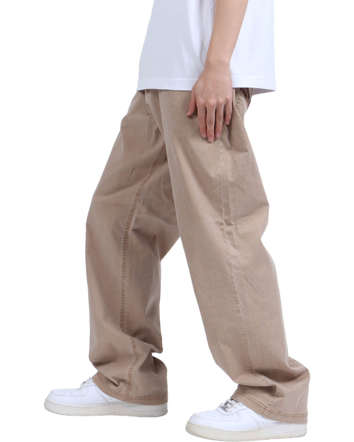 ベージュ：173cm63kg(Lサイズ着用)