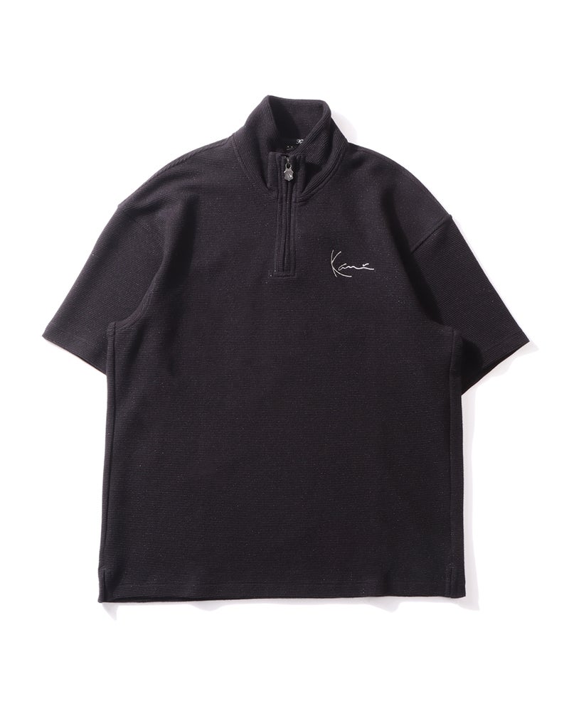 ハーフジップ サマー ラメ ニット