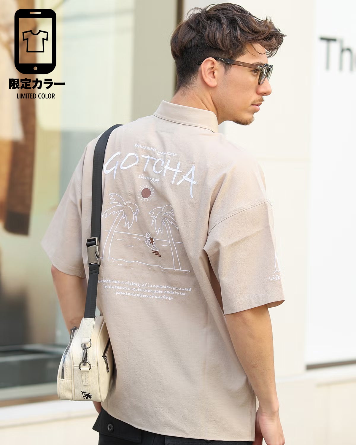 ベージュ：180cm/70kg(Lサイズ着用)