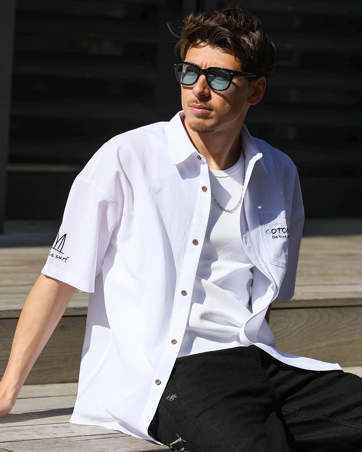 ホワイト：180cm/70kg(Lサイズ着用)