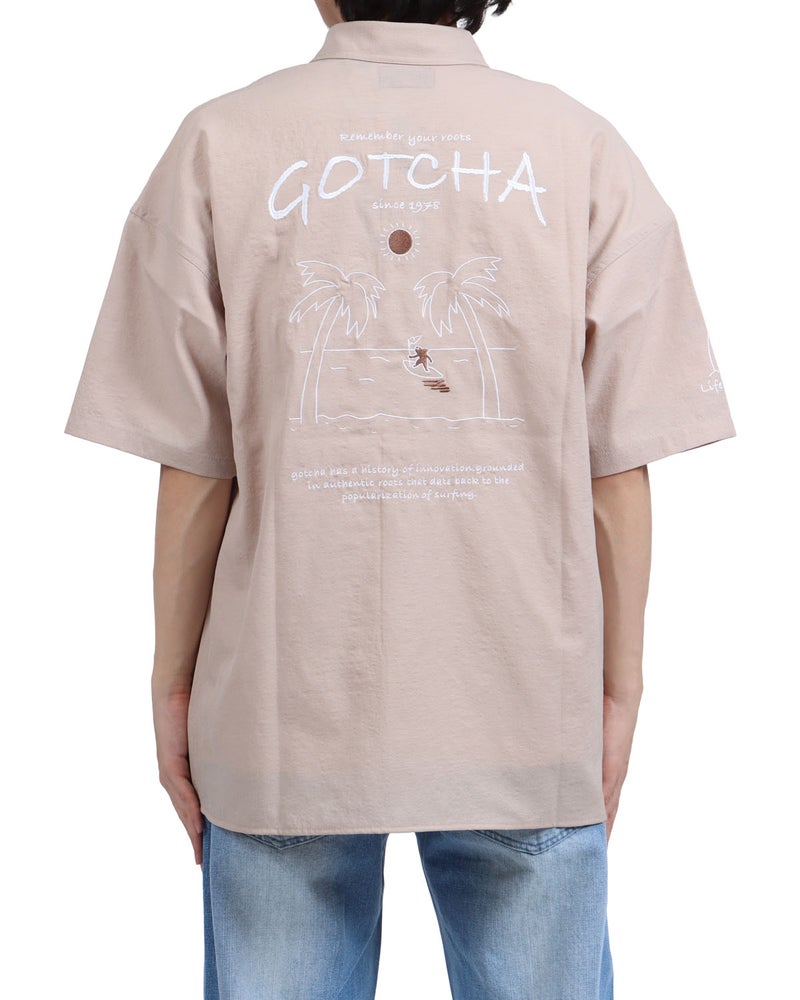 ベージュ：173cm63kg(Lサイズ着用)