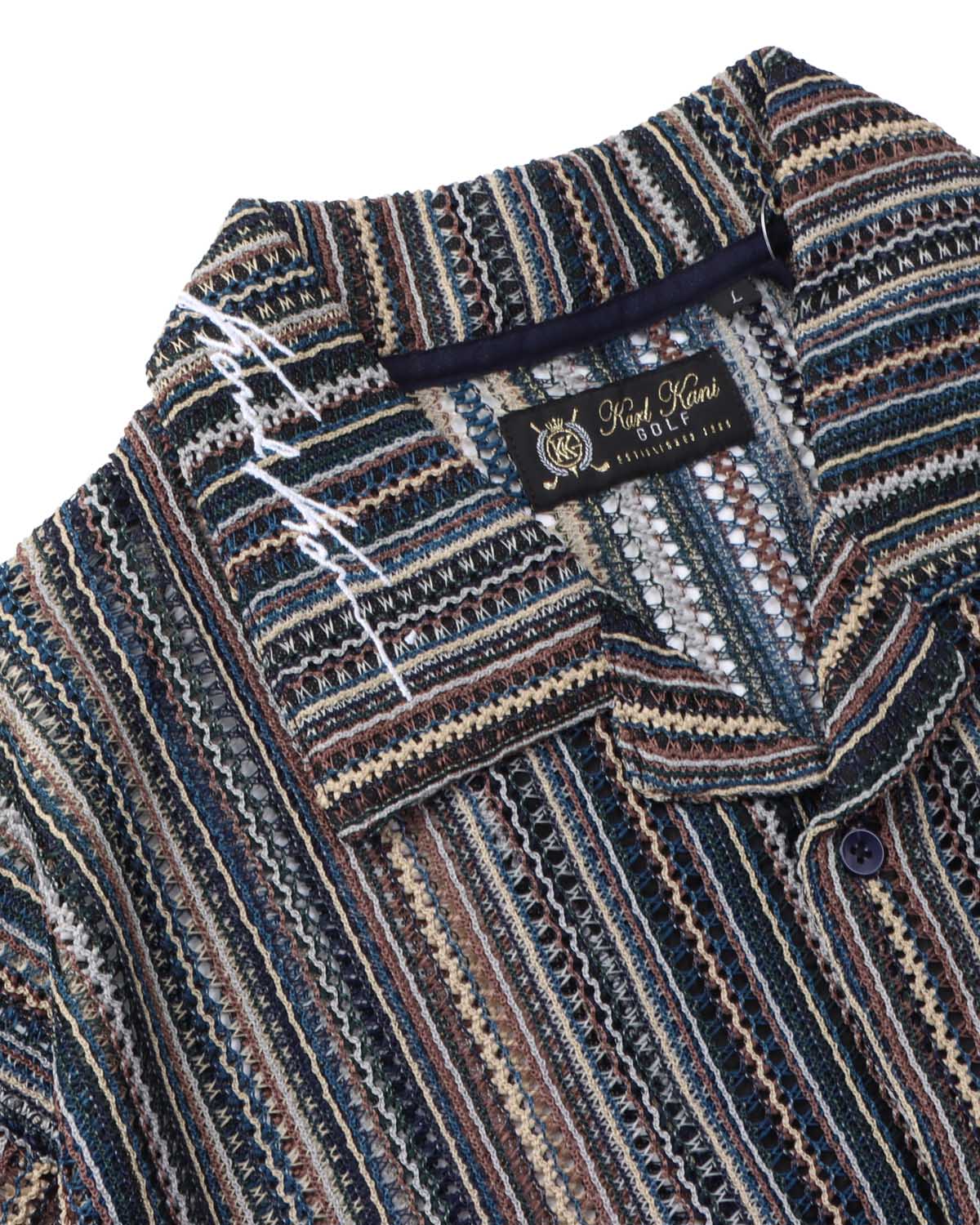 Karl Kani GOLF] マルチストライプ ニット 開襟 ポロ | PEET ONLINE STORE