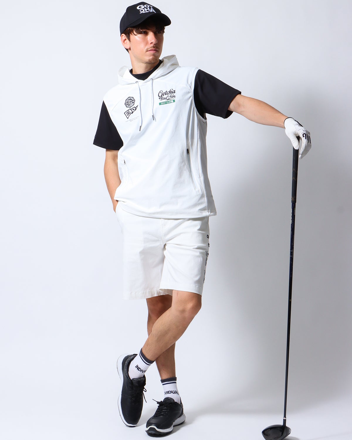 ホワイト：180cm/70kg(Lサイズ着用)