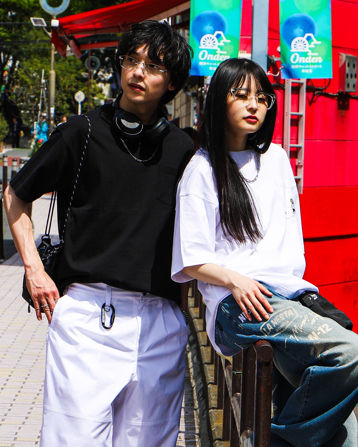 左：170cm(Mサイズ着用)、右：160ｃｍ（Ｍサイズ着用）