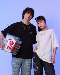 左：175cm(Mサイズ着用)、右：160ｃｍ（Ｍサイズ着用）