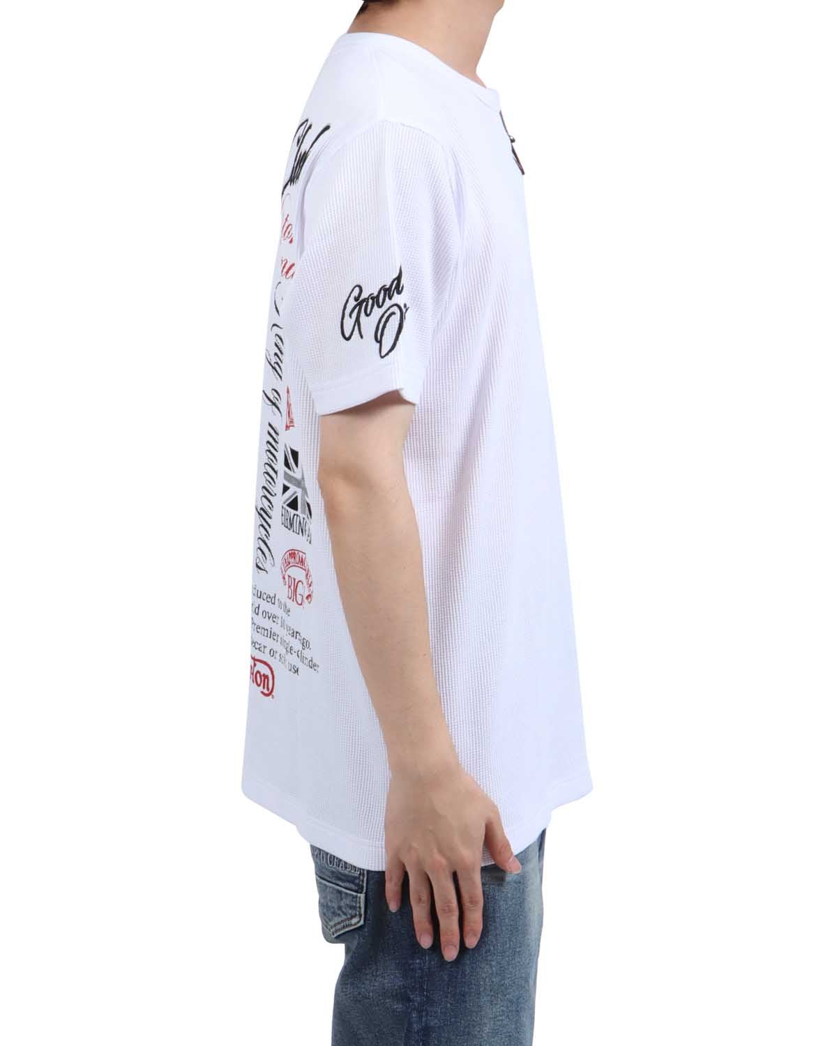 ホワイト：173cm63kg(Lサイズ着用)