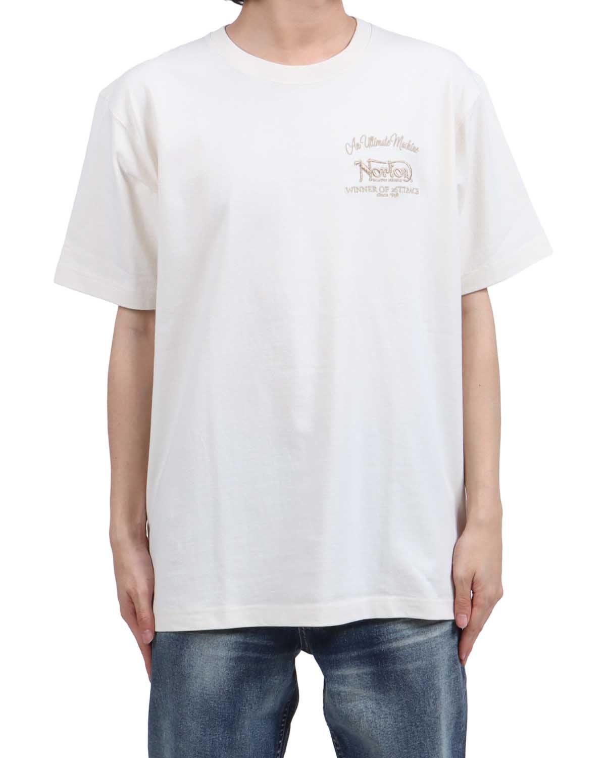 Norton] 同色 チェーン 刺繍 クルーネック T | PEET ONLINE STORE