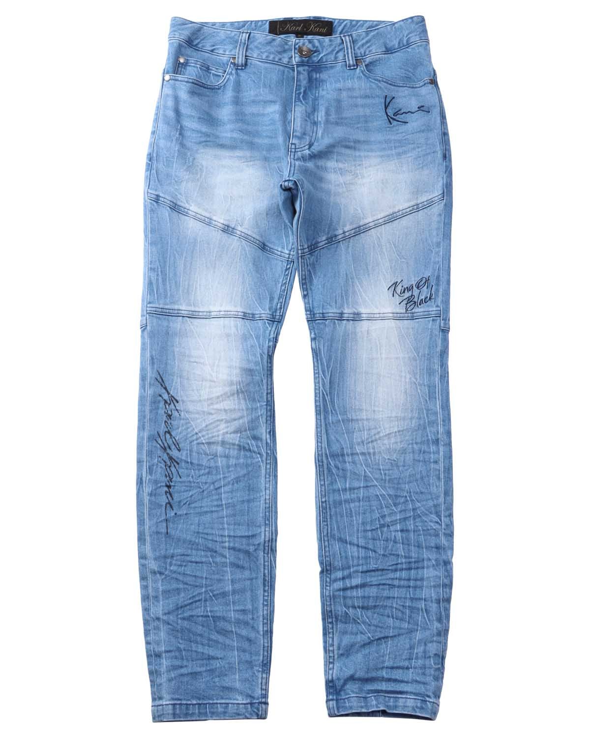 Karl Kani] ストレッチ クラック 加工 タイト デニム パンツ | PEET