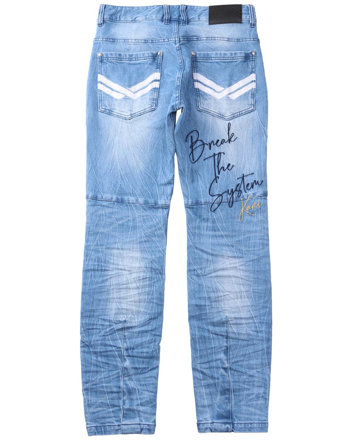 Karl Kani] ストレッチ クラック 加工 タイト デニム パンツ | PEET
