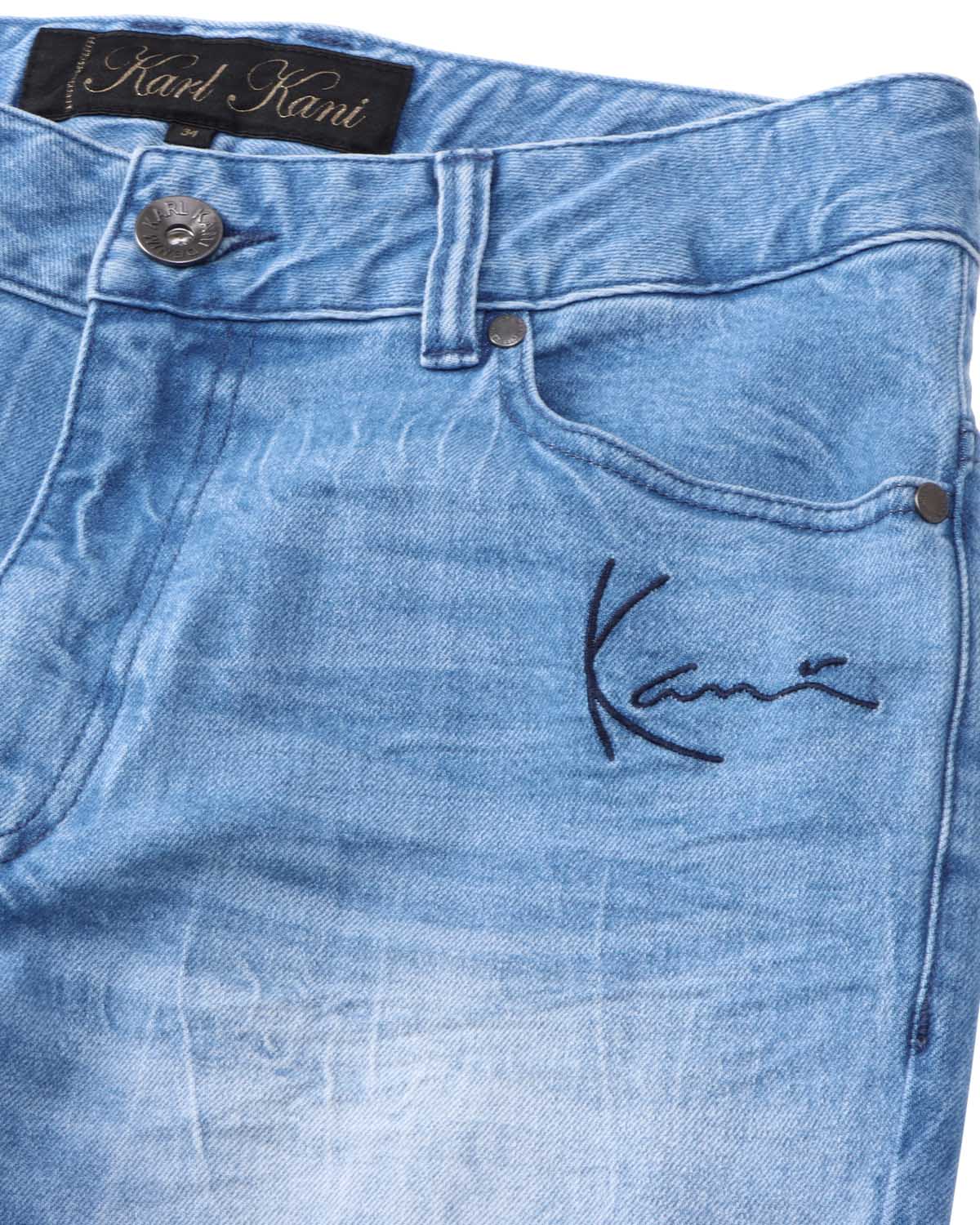 Karl Kani] ストレッチ クラック 加工 タイト デニム パンツ | PEET