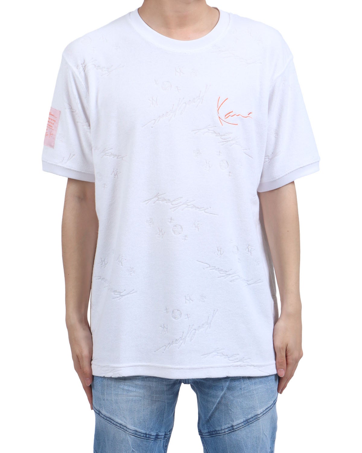 ホワイト：173cm63kg(Lサイズ着用)