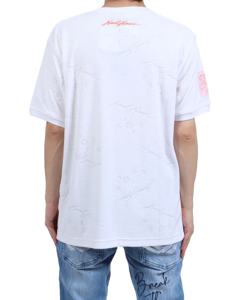 ホワイト：173cm63kg(Lサイズ着用)