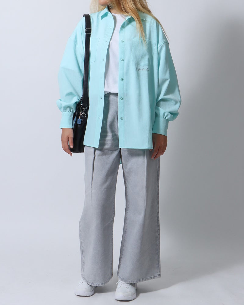 ミントグリーン：167cm(Lサイズ着用)