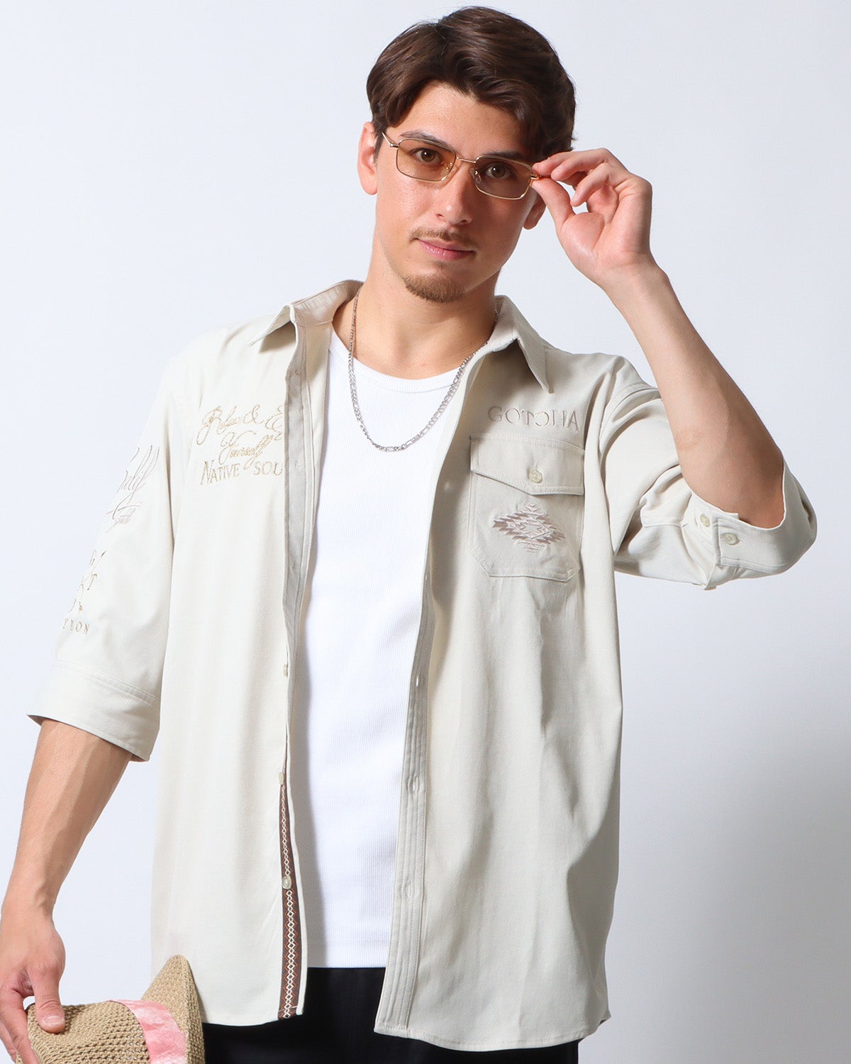 サンドベージュ：180cm/70kg(Lサイズ着用)