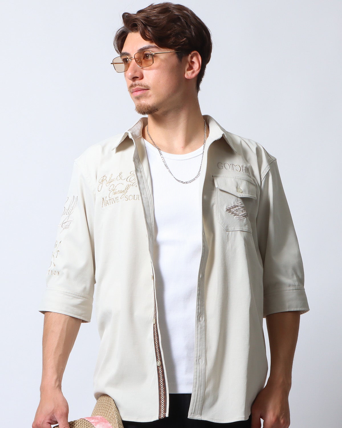 サンドベージュ：180cm/70kg(Lサイズ着用)