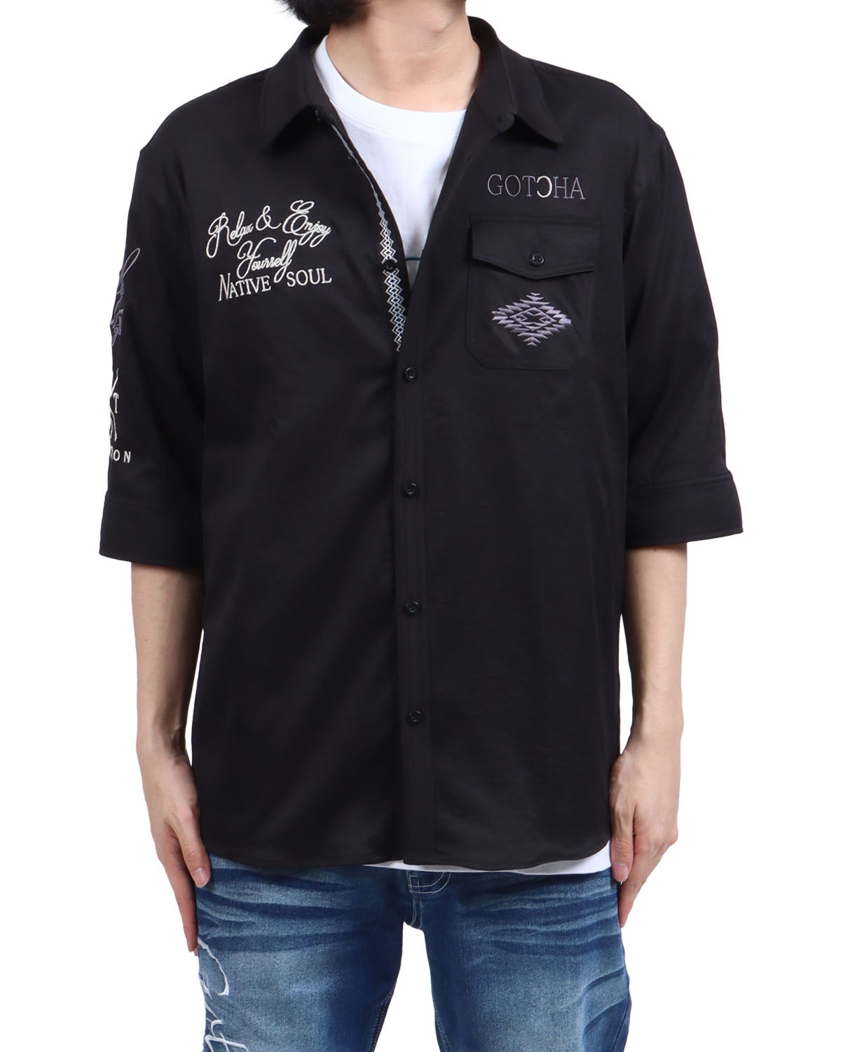 GOTCHA] ピーチツイル 6分袖 シャツ | PEET ONLINE STORE