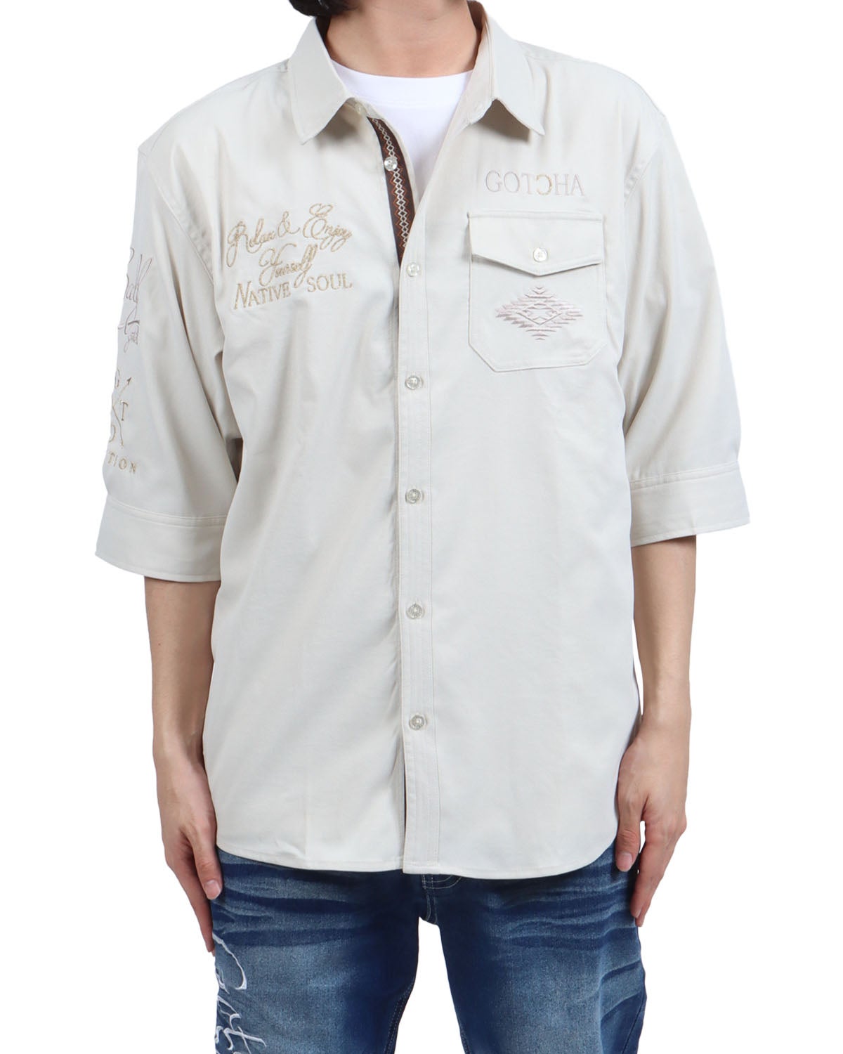 サンドベージュ：173cm63kg(Lサイズ着用)