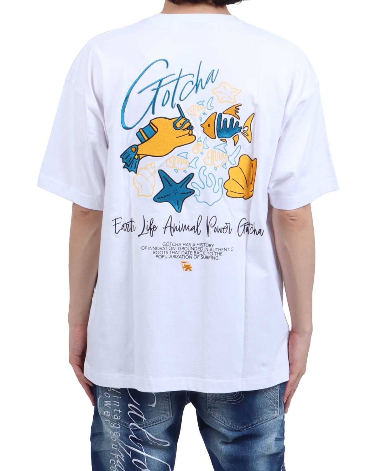 ホワイト：173cm63kg(Lサイズ着用)