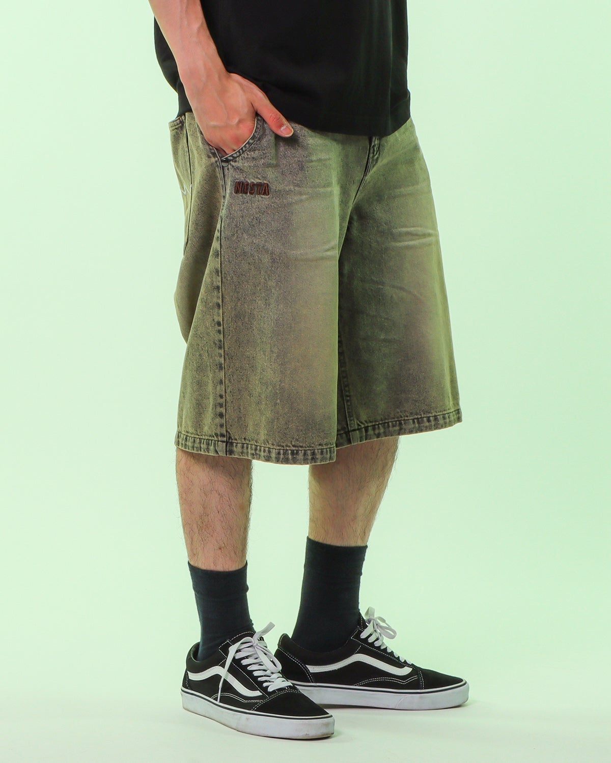 バギーデニム ショーツ