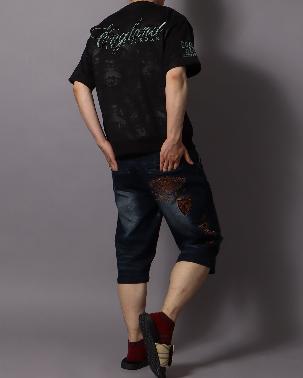 インディゴ：178cm/75kg(Lサイズ着用)