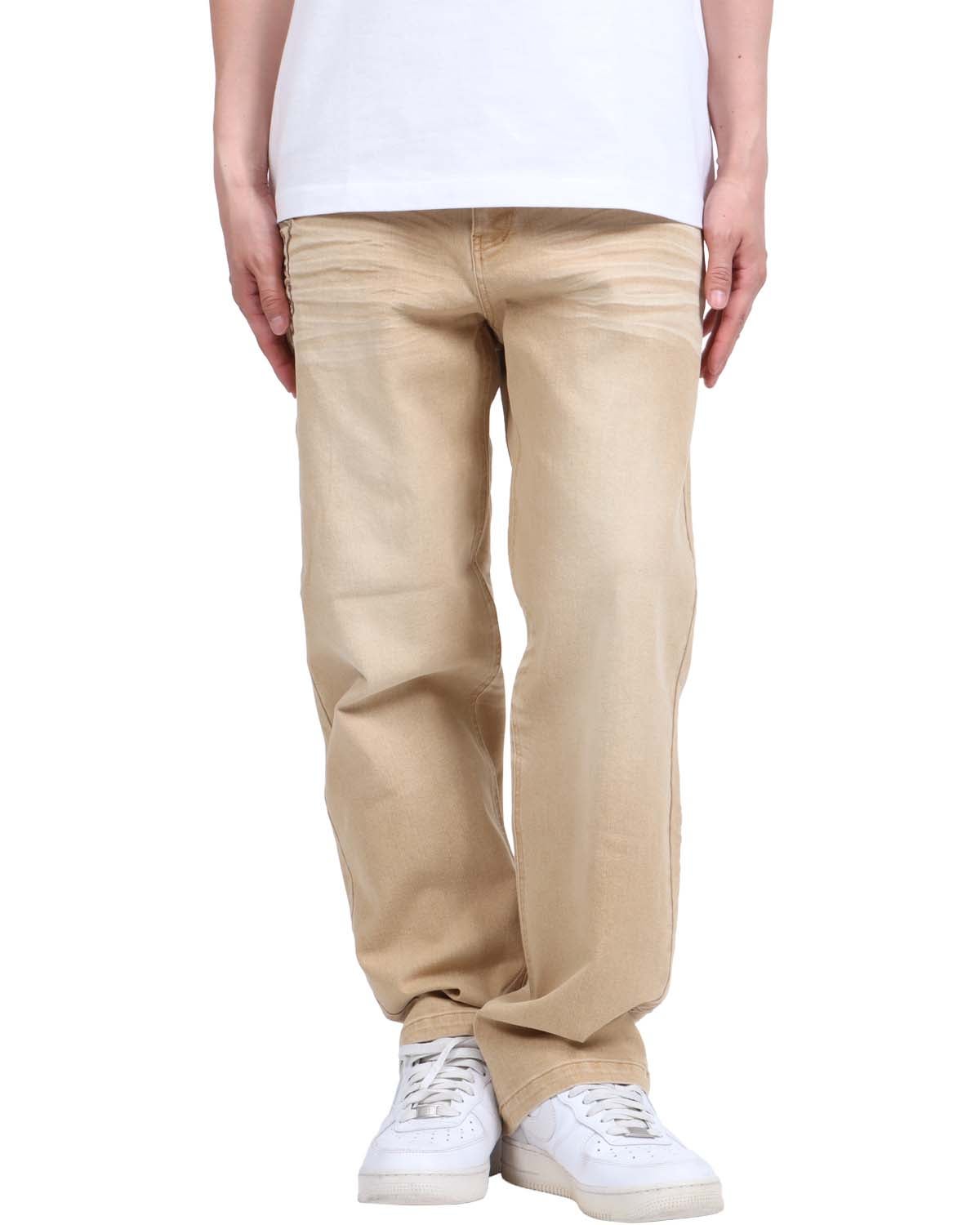 ベージュ：174cm62kg(Lサイズ着用)