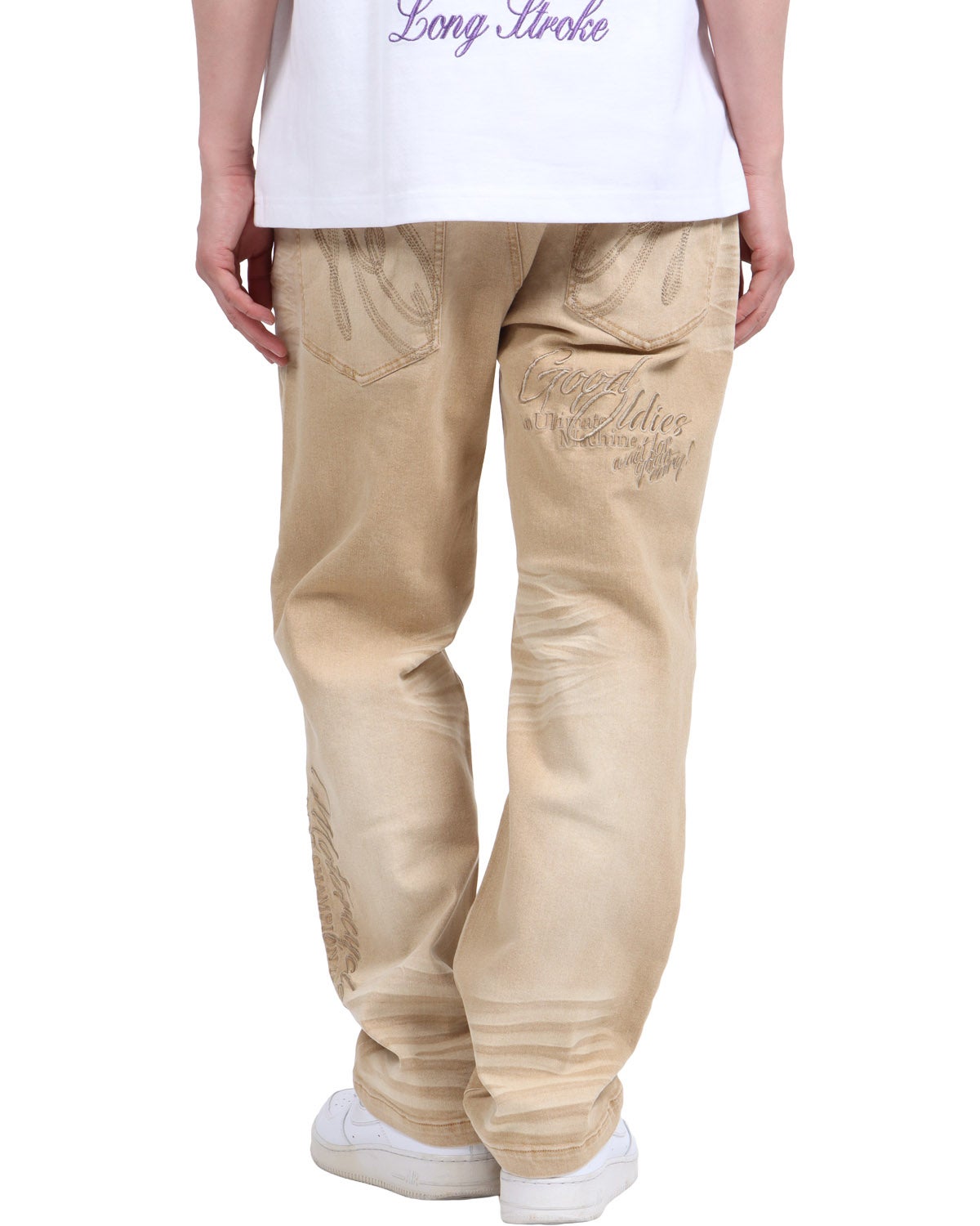 ベージュ：174cm62kg(Lサイズ着用)