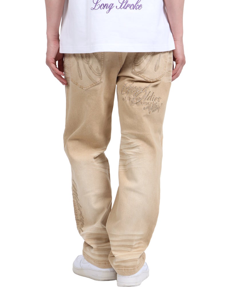 ベージュ：174cm62kg(Lサイズ着用)