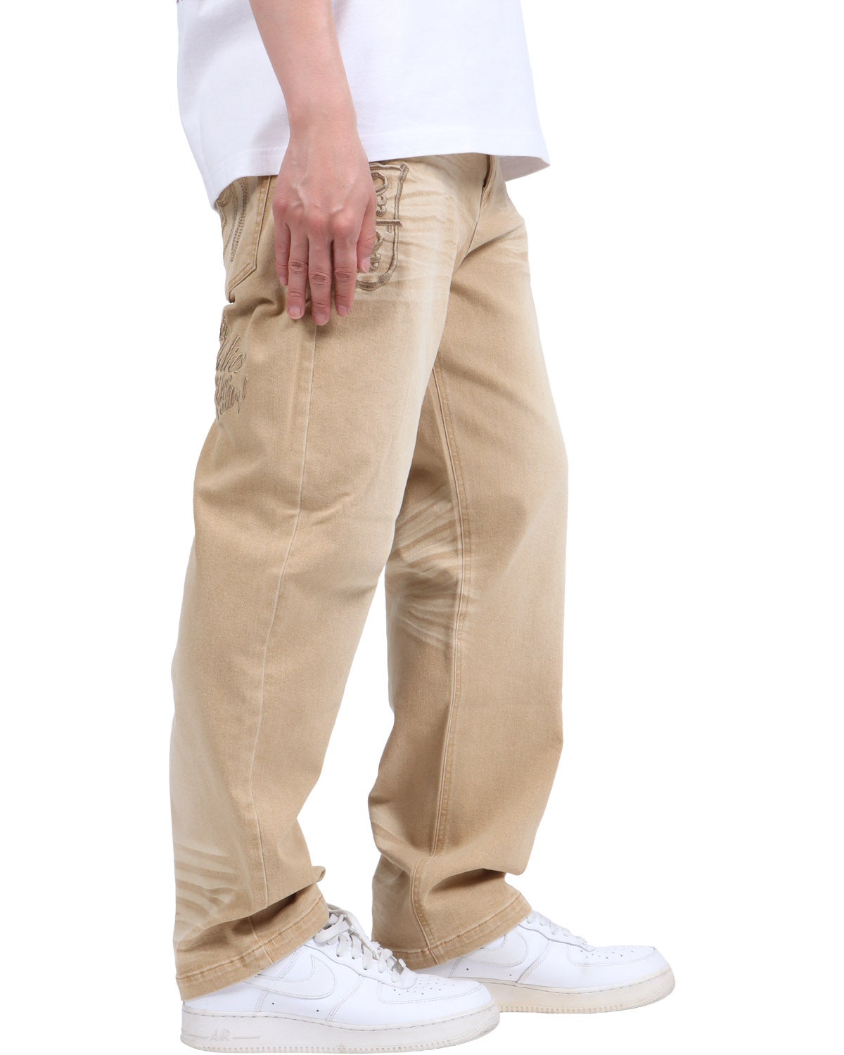 ベージュ：174cm62kg(Lサイズ着用)