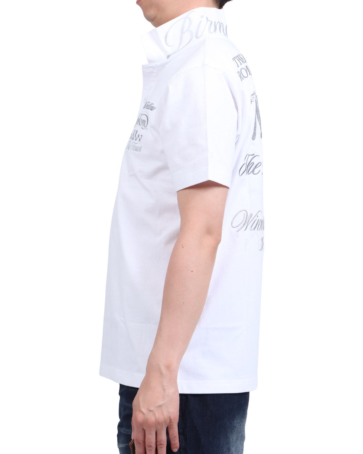 ホワイト：174cm62kg(Lサイズ着用)