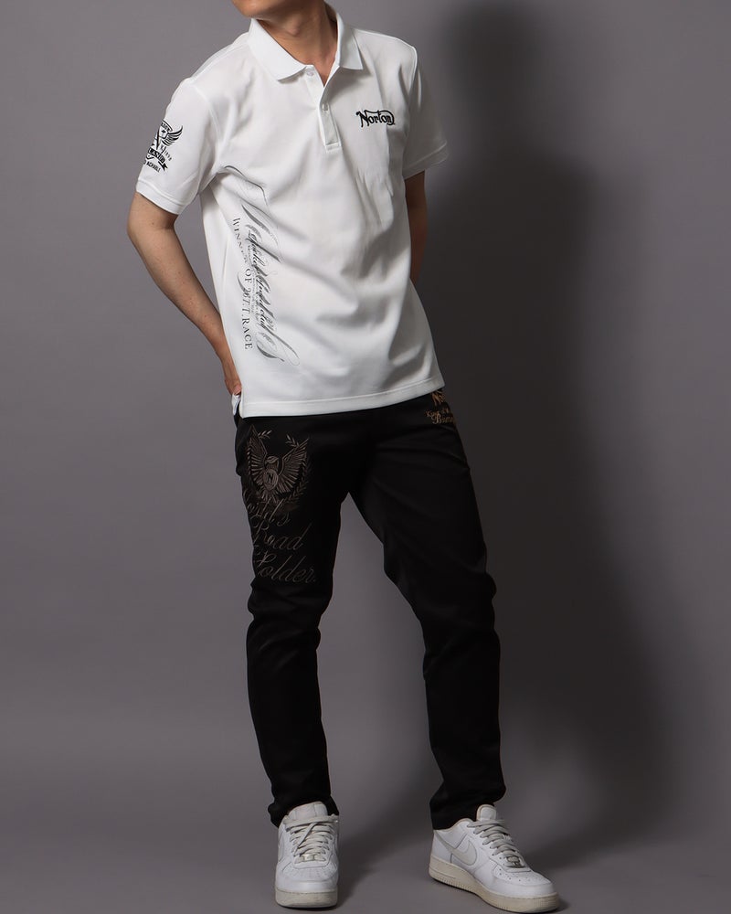 ホワイト：178cm/75kg(Lサイズ着用)