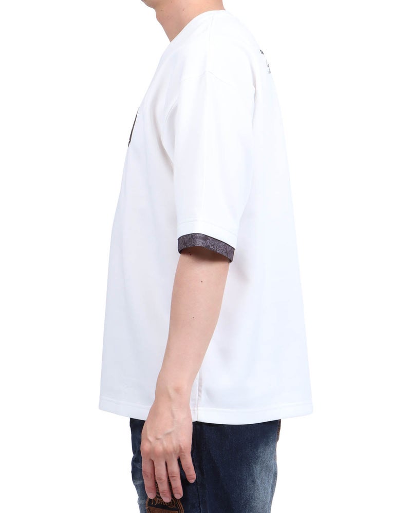 ホワイト：174cm62kg(Lサイズ着用)